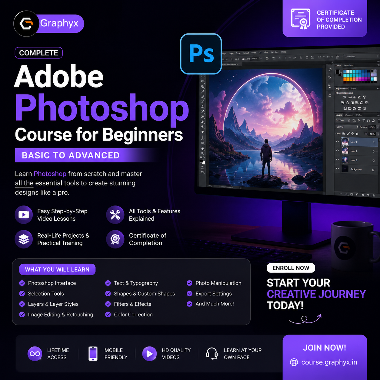 Adobe Photoshop Course for Beginners (Basic to Advanced) Course