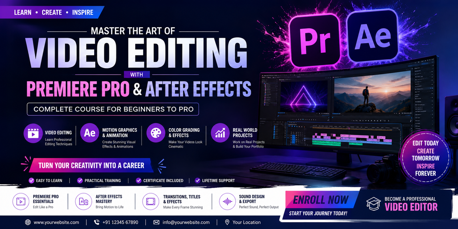 Adobe Premiere Pro & After Effects Masterclass - Complete Video Editing Course Course